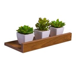 Prateleira Porta Quadros 50 x 15cm Freijó Suporte Invisível - 1