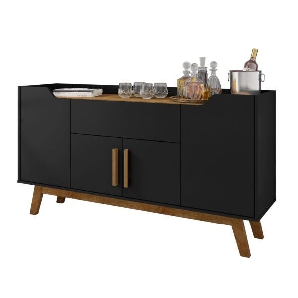 Buffet Aparador com Gaveta Impressious Preto Cinamomo - 2