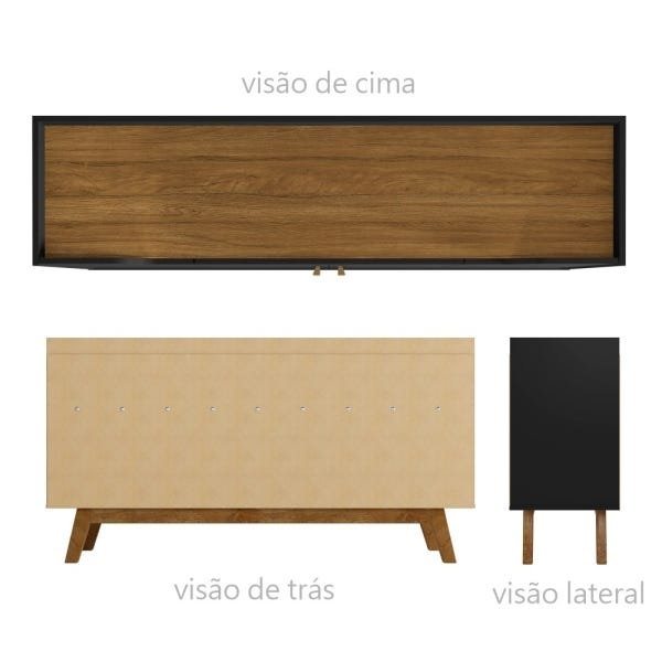 Buffet Aparador com Gaveta Impressious Preto Cinamomo - 5