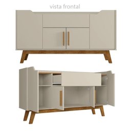 Buffet Aparador com Gaveta Impressious Off-White Cinamomo - 4