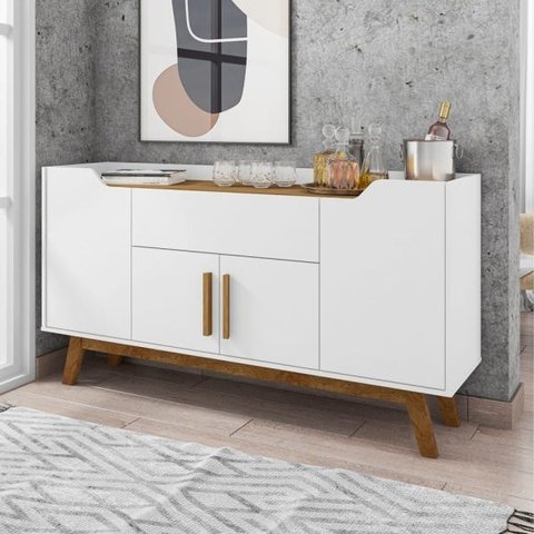 Buffet Aparador com Gaveta Impressious Branco Cinamomo