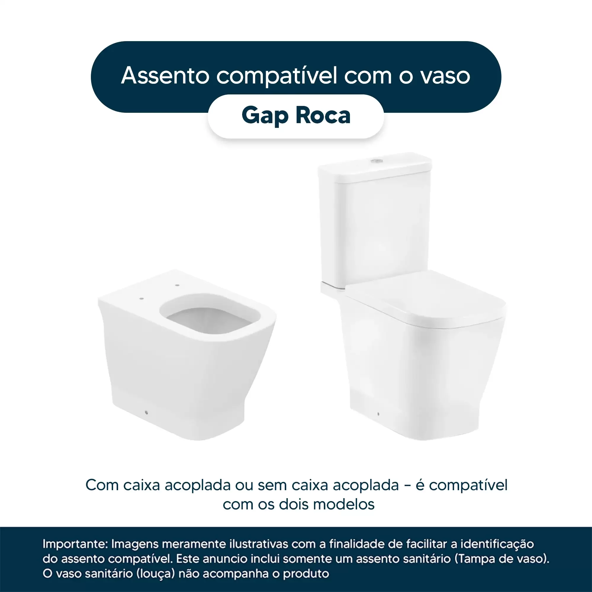 Assento Sanitário Gap Onix (Preto Fosco) para vaso Roca - 4