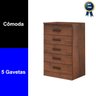 Cômoda Organizadora Grande 5 Gavetas Quarto Casal Café - 3