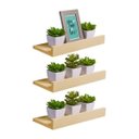 Ver imagem 1 de Kit 3 Prateleiras Porta Quadros 50 x 15cm Bege Claro Suporte Invisível