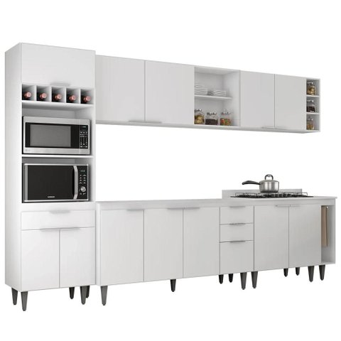 Armário de Cozinha CP07 para Pia 150cm Pérola Z34 Branco - Mpozenato