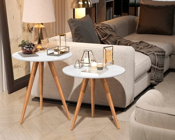 Mesa Apoio e Lateral Dubai: Branco - 2