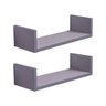 Kit 2 Prateleiras U 50 x 10cm Cinza Claro Suporte Invisível - 2