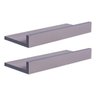 Kit 2 Prateleiras Porta Quadros 50 x 15cm Cinza Claro Suporte Invisível - 2