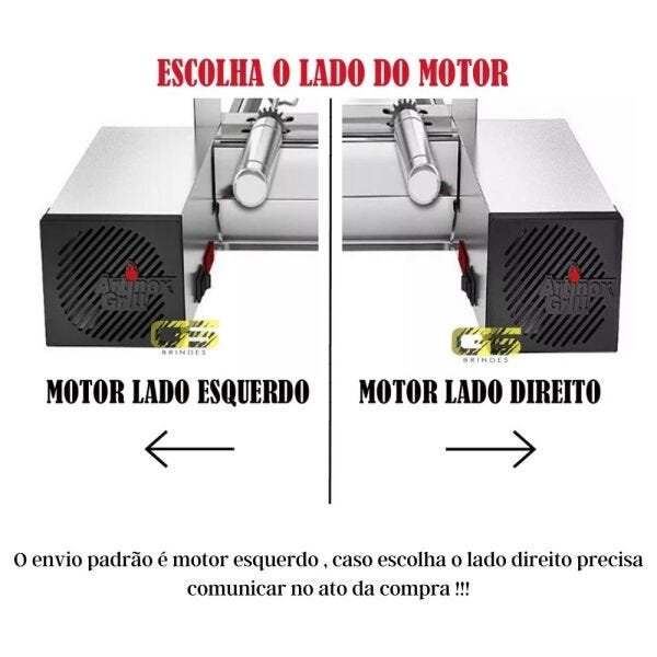 Churrasqueira Elétrica Giratória Inox 4 Espetos Cabo Alum Mot Direito - 1