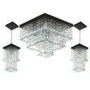 Ver imagem 1 de Kit 1 Lustre Cristal Acr. Sweet + 2 Pendentes Spark Preto