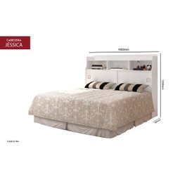 Cabeceira Box Queen Jessica com Nichos - Lv Móveis:Branco - 3