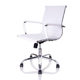 Cadeira Diretor Charles Eames Esteirinha Branca Giratória 11d - 1