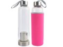 Ver imagem 1 de Garrafa Infusora Vidro Portátil Suco Detox Chá Capacidade 550ml Capa Protetora Térmica Com Alça: Ros