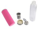 Ver imagem 6 de Garrafa Infusora Vidro Portátil Suco Detox Chá Capacidade 550ml Capa Protetora Térmica Com Alça: Ros