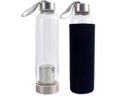 Ver imagem 1 de Garrafa Infusora Vidro Portátil Suco Detox Chá Capacidade 550ml Capa Protetora Térmica Com Alça: Pre