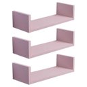 Ver imagem 2 de Kit 3 Prateleiras U 50 x 10cm Rosa Claro Suporte Invisível