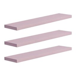 Kit 3 Prateleiras 50 x 20cm Rosa Claro Suporte Invisível - 2