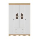Ver imagem 7 de Guarda-roupa Infantil 122cm com Vidro 4 Portas e 2 Gavetas Liz Multimóveis Mp4514 Madeirado/branco