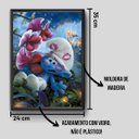 Ver imagem 2 de Quadro Poster Decorativo Moldura Madeira Pinos Com Vidro Smurf 21cmX31cm