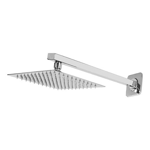 Ducha Chuveiro 20x20 Slim Inox com Braço 30 Cm Solar Gás