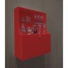 Adega Mini Bar Armário Suspenso Para Bebidas Copos E Taças Porta Basculante Vermelho Laca - 3