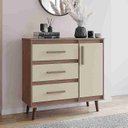 Ver imagem 1 de Cômoda Sapateira Mila em Mdp 3 Gavetas 1 Porta Retrô - Savana/off-white