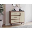 Ver imagem 4 de Cômoda Sapateira Mila em Mdp 3 Gavetas 1 Porta Retrô - Savana/off-white