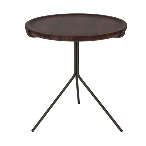 Mesa de Apoio Lopes Alta Tampo Castanho Estrutura Cobre 53cm - 60137