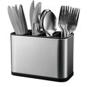 Ver imagem 1 de Escorredor Porta Talheres Inox 4 Divisórias Organizador Compacto Drenagem de Água – Aço Inoxidável