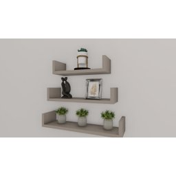 Kit 3 Prateleiras para Livros, Decoração 60cm X 20cm X 11,5cm 100% Mdf Gianduia - 3