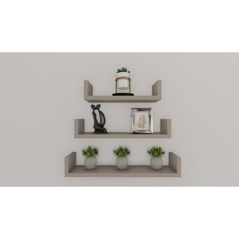 Kit 3 Prateleiras para Livros, Decoração 60cm X 20cm X 11,5cm 100% Mdf Gianduia