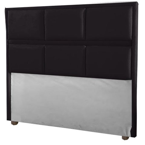 Cabeceira Ana Preto Cama Box Painel Casal 140 Suede