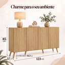 Ver imagem 2 de Aparador Buffet Retrô 4 Portas MDP 123cm Madeirado Multimóveis