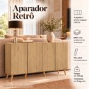 Ver imagem 4 de Aparador Buffet Retrô 4 Portas MDP 123cm Madeirado Multimóveis
