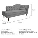 Ver imagem 4 de Kit Diva Recamier Juliana 185cm Lado Esquerdo e 02 Poltronas Classic Suede Cinza - Amarena Móveis