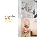 Ver imagem 2 de Espelho Pinterest Grande Orgânico Borda Couro 3cm Decorativo Sala Quarto 44x64cm Mod. Pílula Caramel