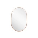 Ver imagem 1 de Espelho Pinterest Grande Orgânico Borda Couro 3cm Decorativo Sala Quarto 44x64cm Mod. Pílula Caramel