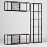 Conjunto Estante Rack Prateleira Sala Móveis Vintage Metal Industrial Vazado Colméia - 8