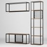 Conjunto Estante Rack Prateleira Sala Móveis Vintage Metal Industrial Vazado Colméia - 10
