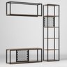 Conjunto Estante Rack Prateleira Sala Móveis Vintage Metal Industrial Vazado Colméia - 9