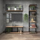 Ver imagem 2 de Conjunto Estante Rack Prateleira Sala Móveis Vintage Metal Industrial Vazado Colméia