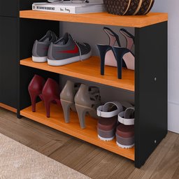 Sapateira Organizadora Quarto Closet Hall de Entrada Banco 2 Portas Basculantes Puxador Concha Milan - 5
