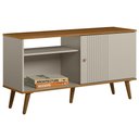 Ver imagem 1 de Rack para Sala de Estar Tv 50 Pol 120cm Pés Palito Odem L05 Nature Off White - Lyam Decor