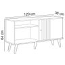 Rack para Sala de Estar Tv 50 Pol 120cm Pés Palito Odem L05 Nature Off White - Lyam Decor - 4