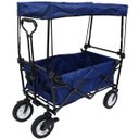 Ver imagem 2 de Carrinho Dobrável Articulado com Cobertura Transporte Camping Praia Pesca Importway Iwcdcac Azul