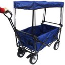Ver imagem 4 de Carrinho Dobrável Articulado com Cobertura Transporte Camping Praia Pesca Importway Iwcdcac Azul