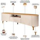 Ver imagem 7 de Rack para Sala Martina com Painel para TV 80 pol Orgânico Ermione B01 Cinamomo Off White - Lyam