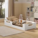 Ver imagem 2 de Cama Cecília Solteiro Montessoriana C/ Grade 100%mdf - Branca