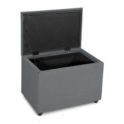 Puff Baú 60cm Porta Treco Madeira Veludo Estofado Premium - 2