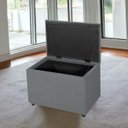 Ver imagem 1 de Puff Baú 60cm Porta Treco Madeira Veludo Estofado Premium